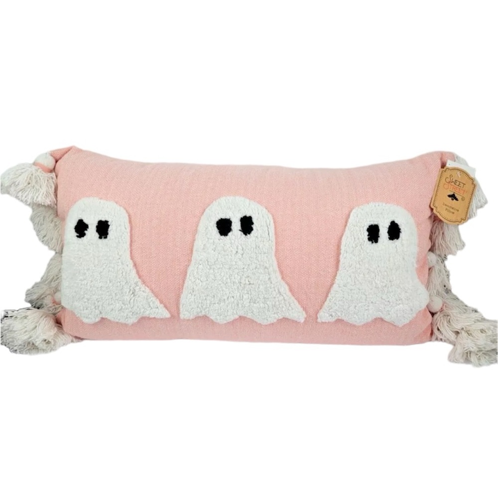Pink Trio Ghost Pillow with Tassels NWT sweet street rachel zoe